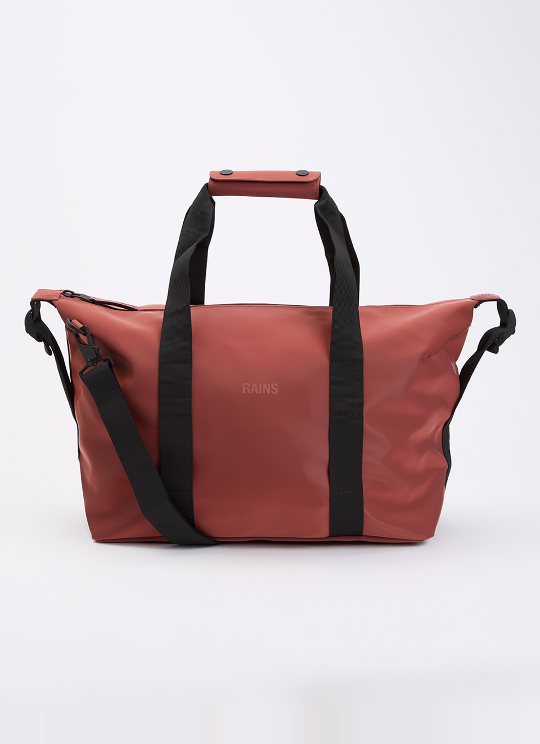 Rains Hilo Small weekendtas met waterafstotende coating - voorkant 2 steenrood
