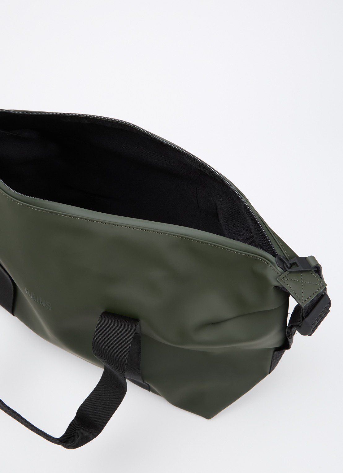 Rains Hilo Small weekendtas met waterafstotende coating - detail legergroen