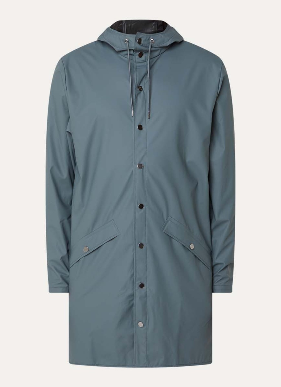 Rains Parka met capuchon en waterafstotende coating - voorkant 3 petrol