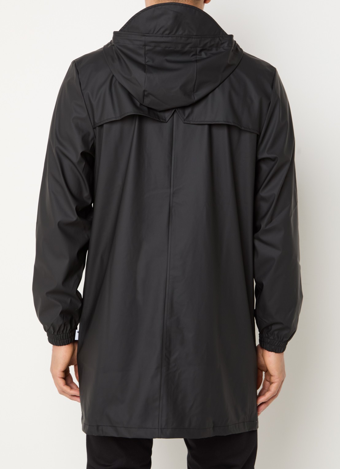 Rains Parka met capuchon en waterafstotende coating - achterkant 4 zwart