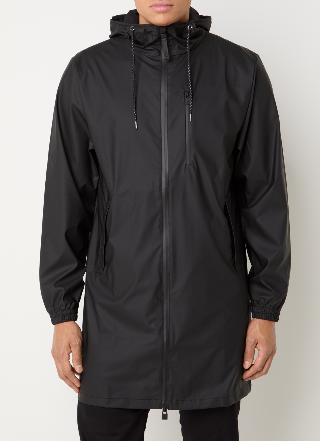 Rains Parka met capuchon en waterafstotende coating - detail 3 zwart