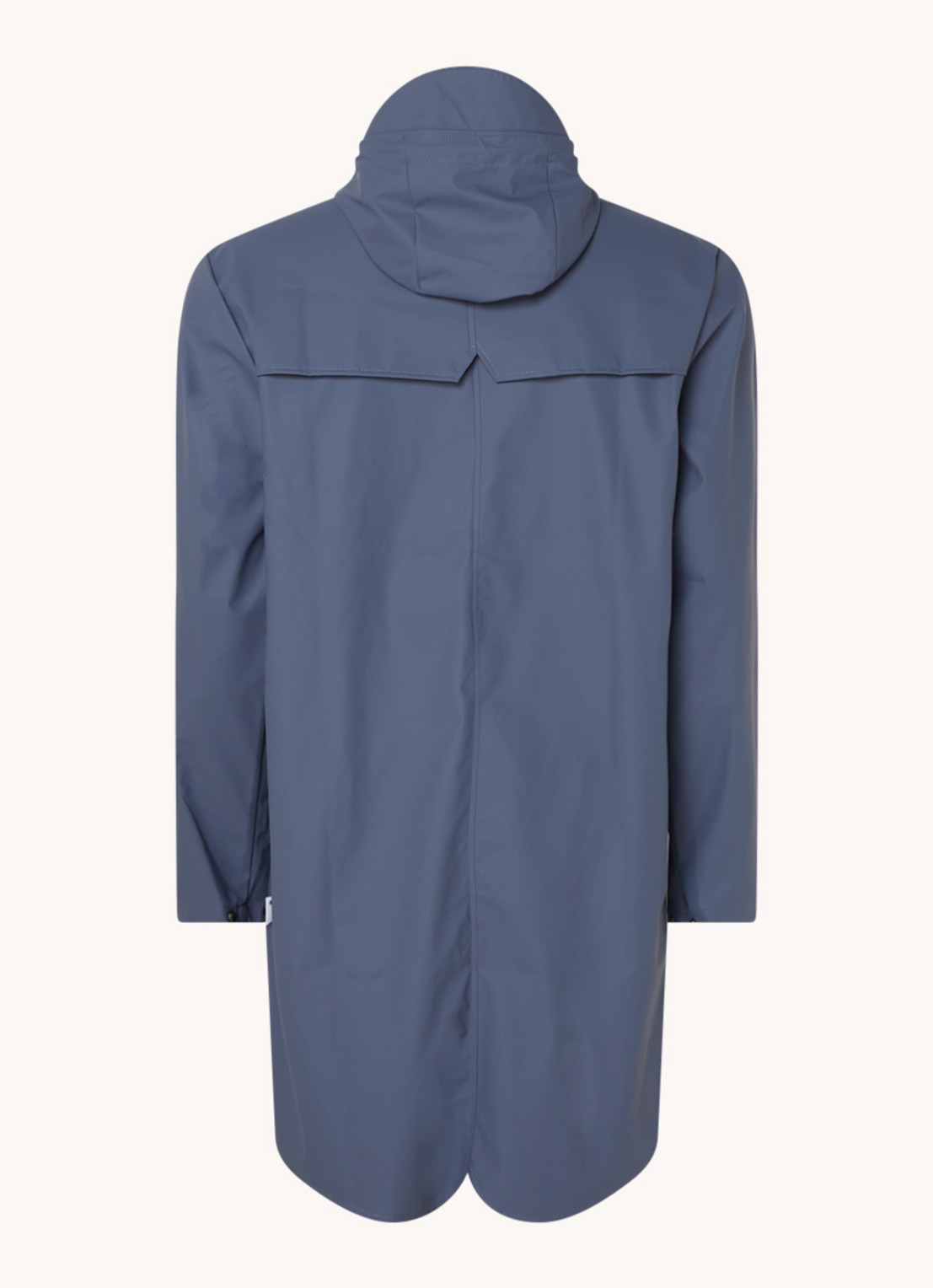Rains Regenjack met capuchon en klepzakken - unisex - achterkant staalblauw
