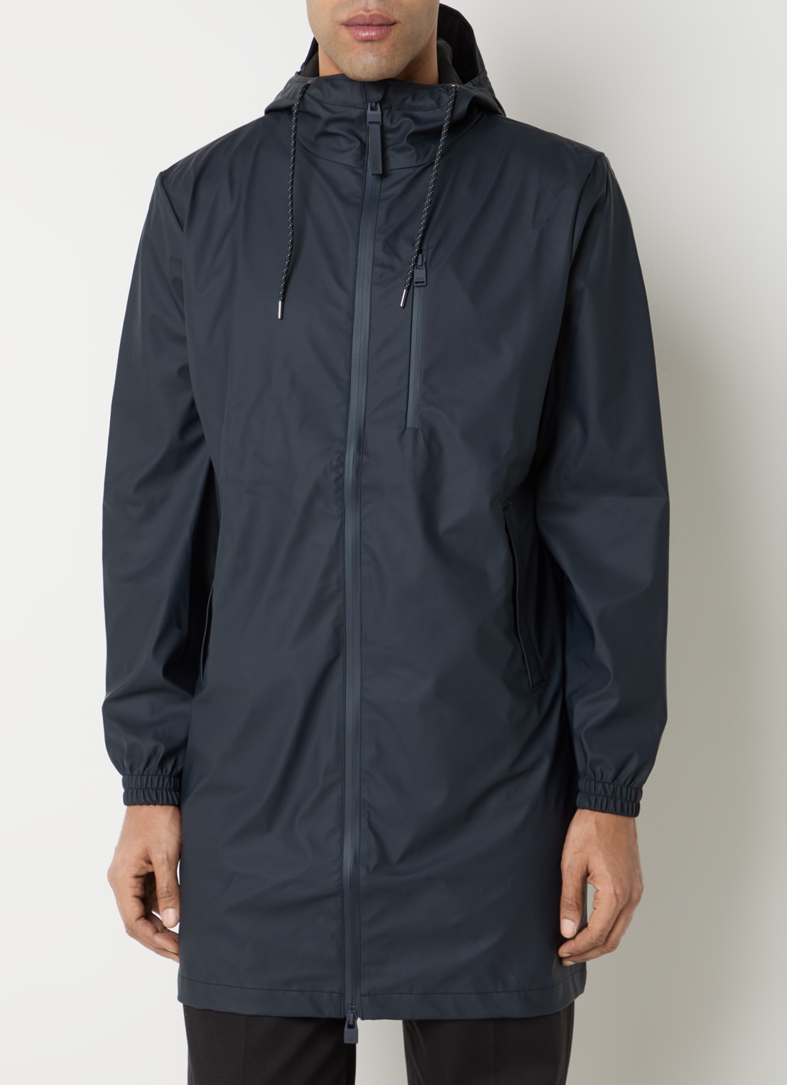 Rains Regenjack met capuchon en steekzakken - detail 4 donkerblauw