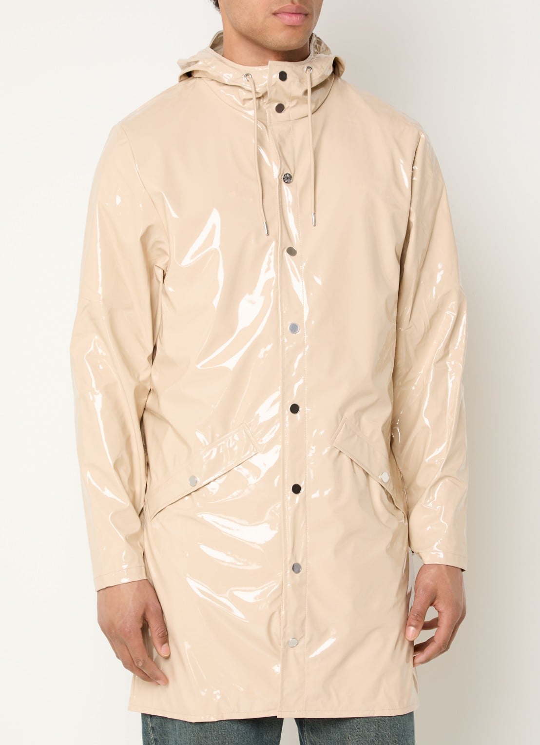 Rains Regenjas met capuchon en klepzakken - detail 3 beige