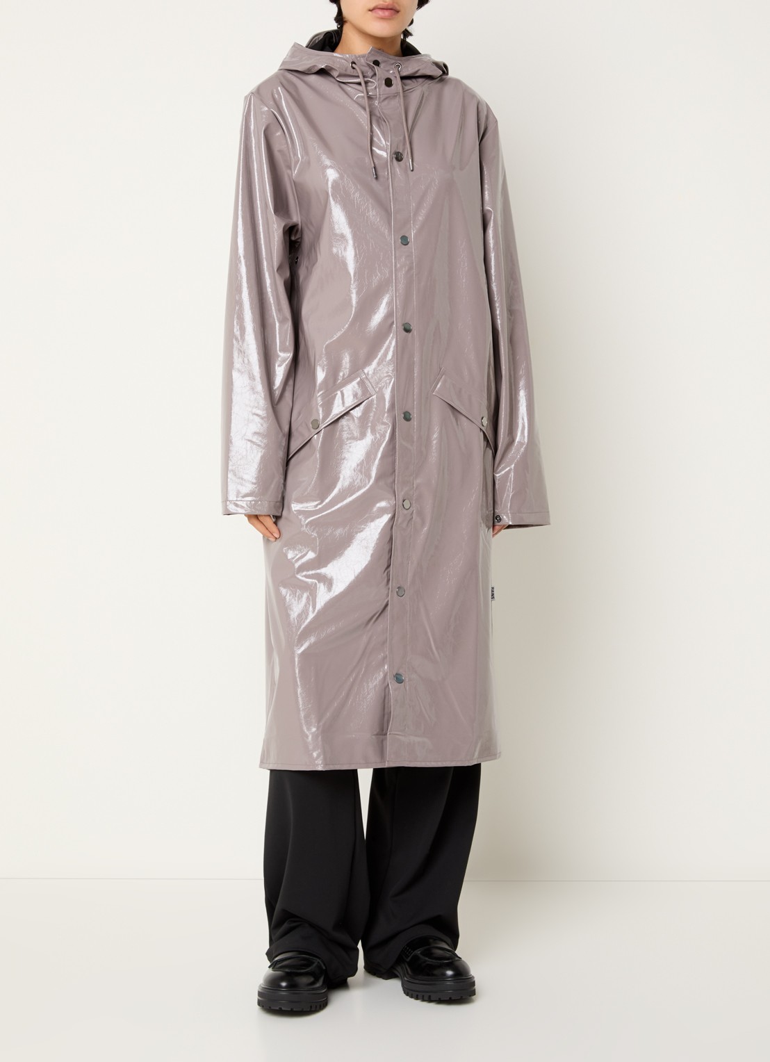Rains Regenjas met capuchon en klepzakken - detail 3 metallic