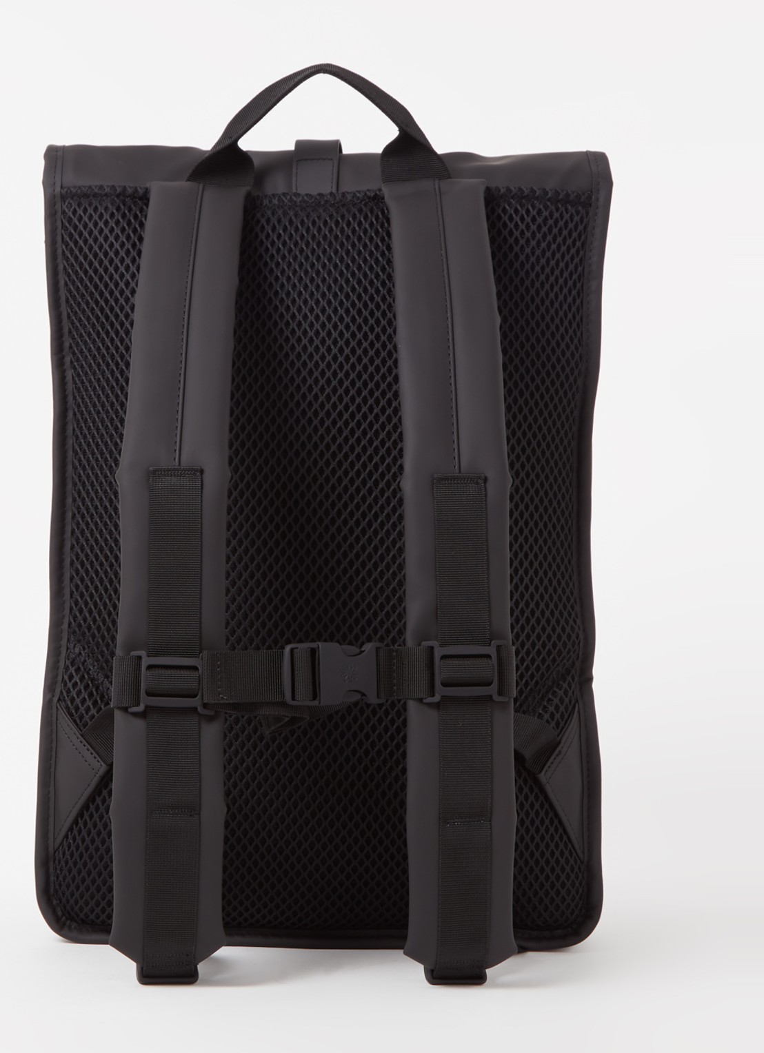 Rains Rolltop rugzak met 16 inch laptopvak - achterkant 2 zwart