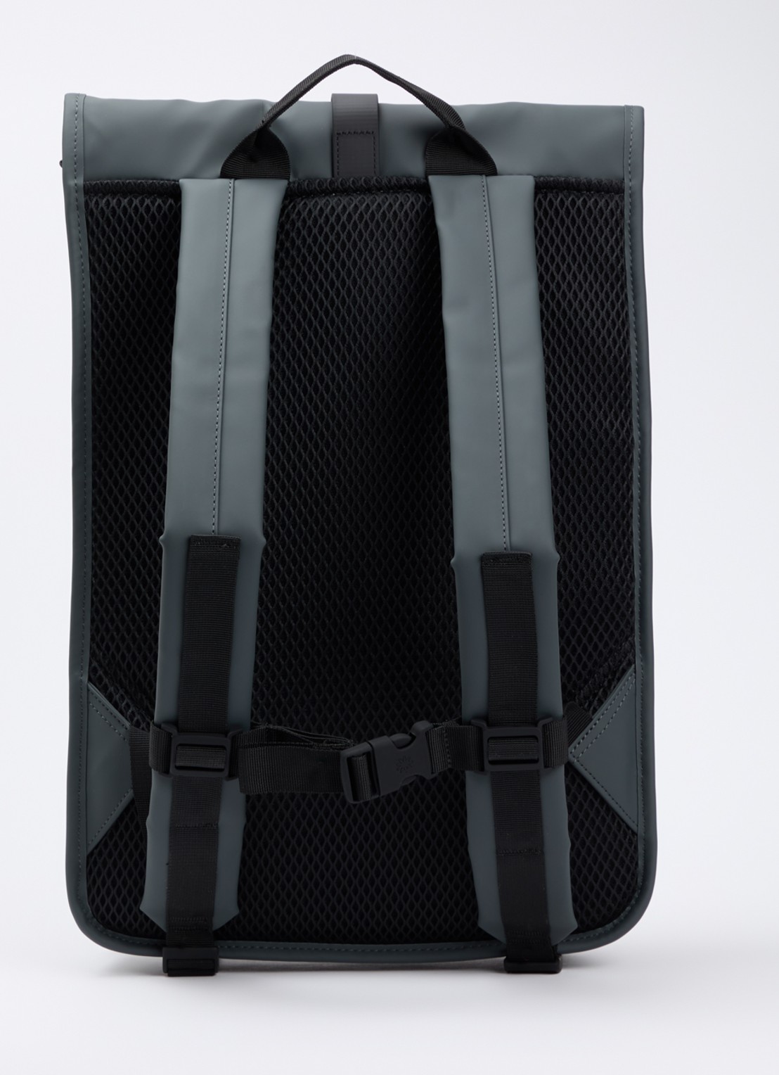 Rains Rolltop rugzak met waterafstotende coating - achterkant 3 antraciet