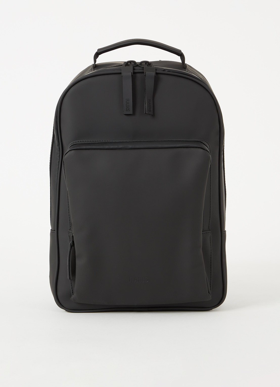 Rains Rugzak met 12 inch laptopvak en waterafstotende coating - voorkant zwart