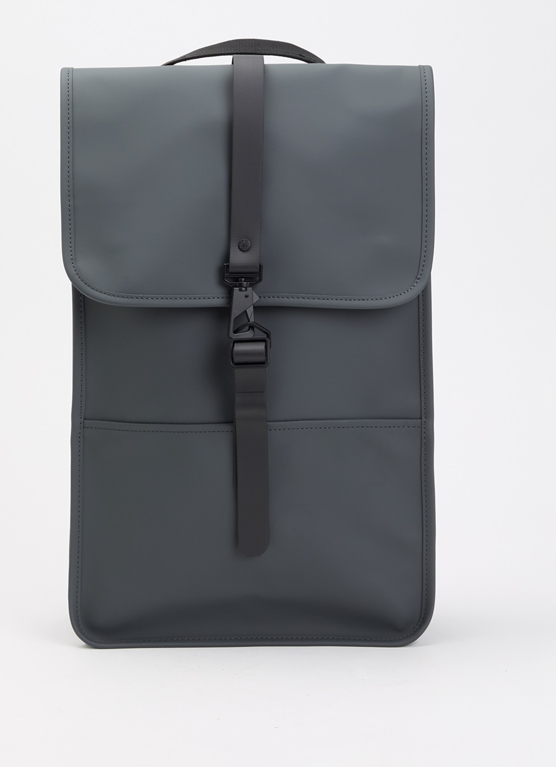 Rains Rugzak met 15 inch laptopvak en waterafstotende coating  - voorkant donkergrijs