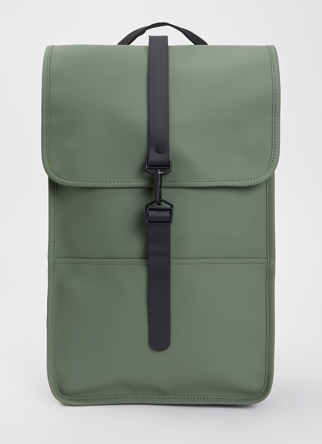 Rains Rugzak met 15 inch laptopvak en waterafstotende coating  - voorkant 3 groen