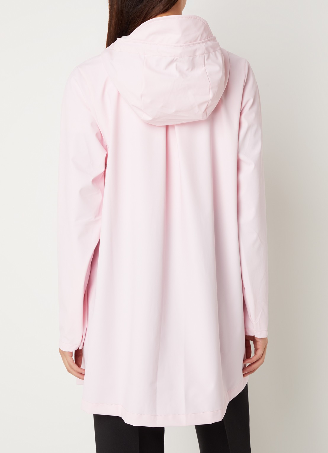Rains String W parka met capuchon en trekkoord - achterkant roze