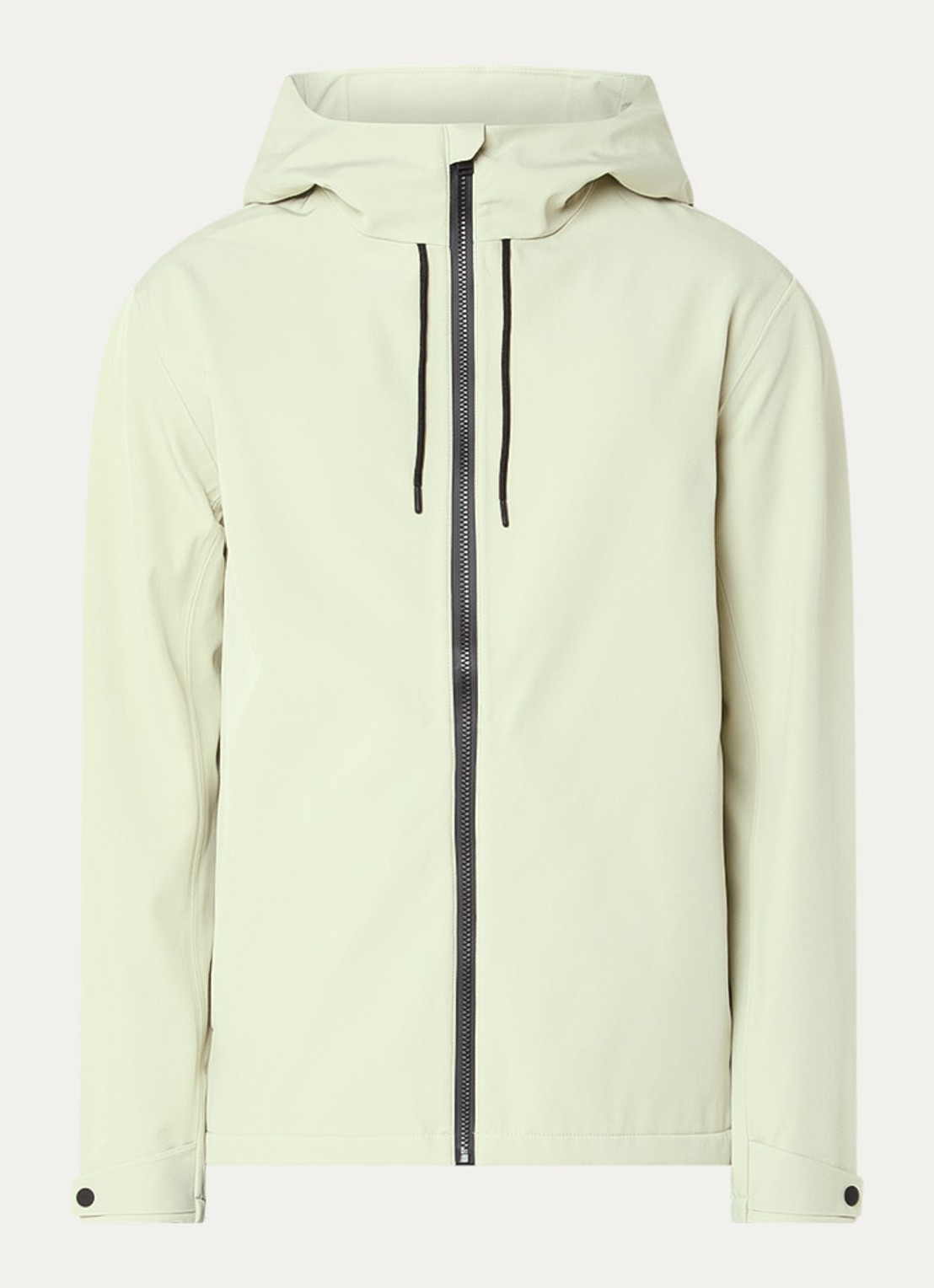 Rains Suva softshell jack met capuchon - voorkant 3 lindegroen