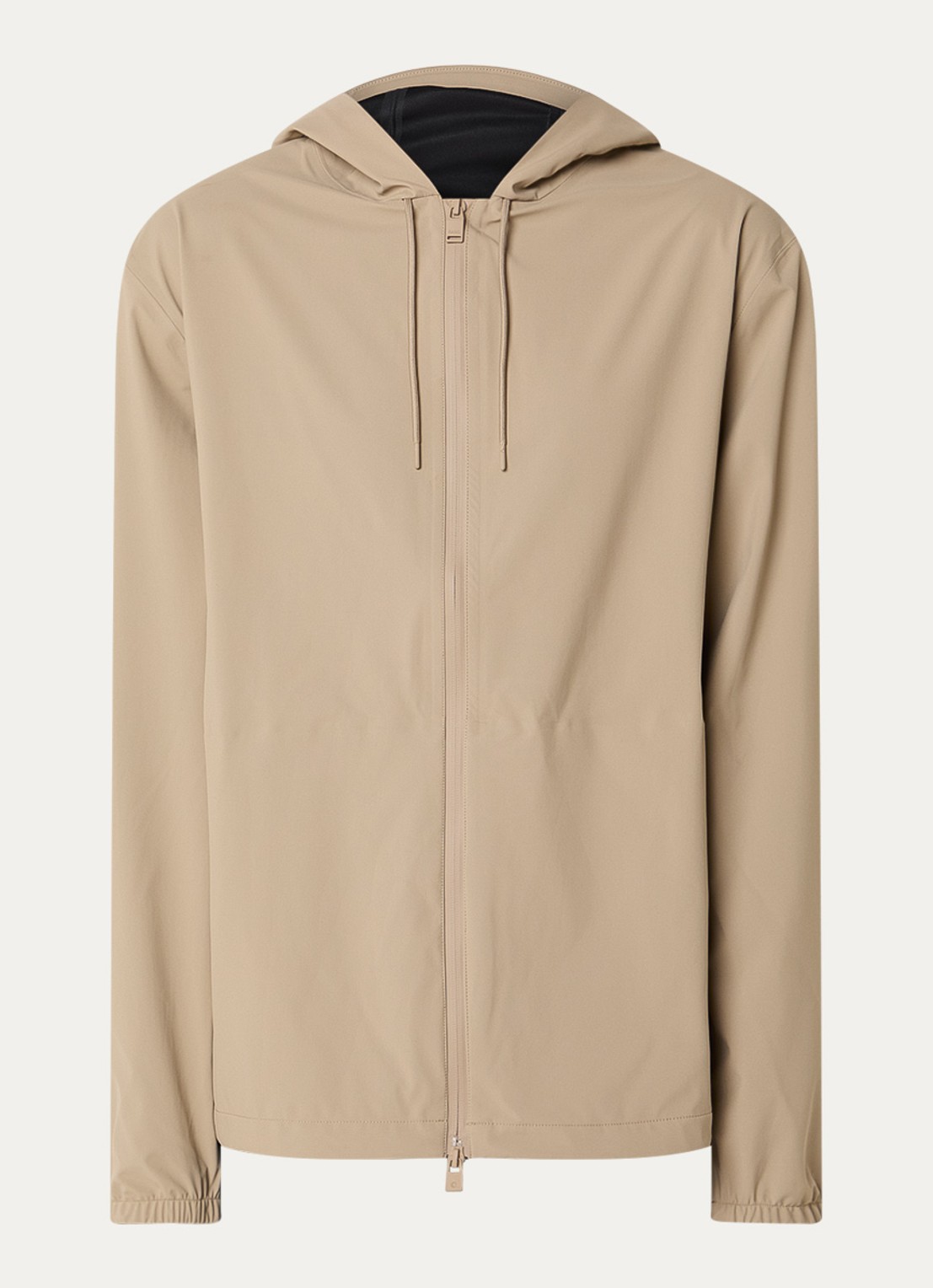 Rains Suva softshell jack met capuchon - voorkant beige