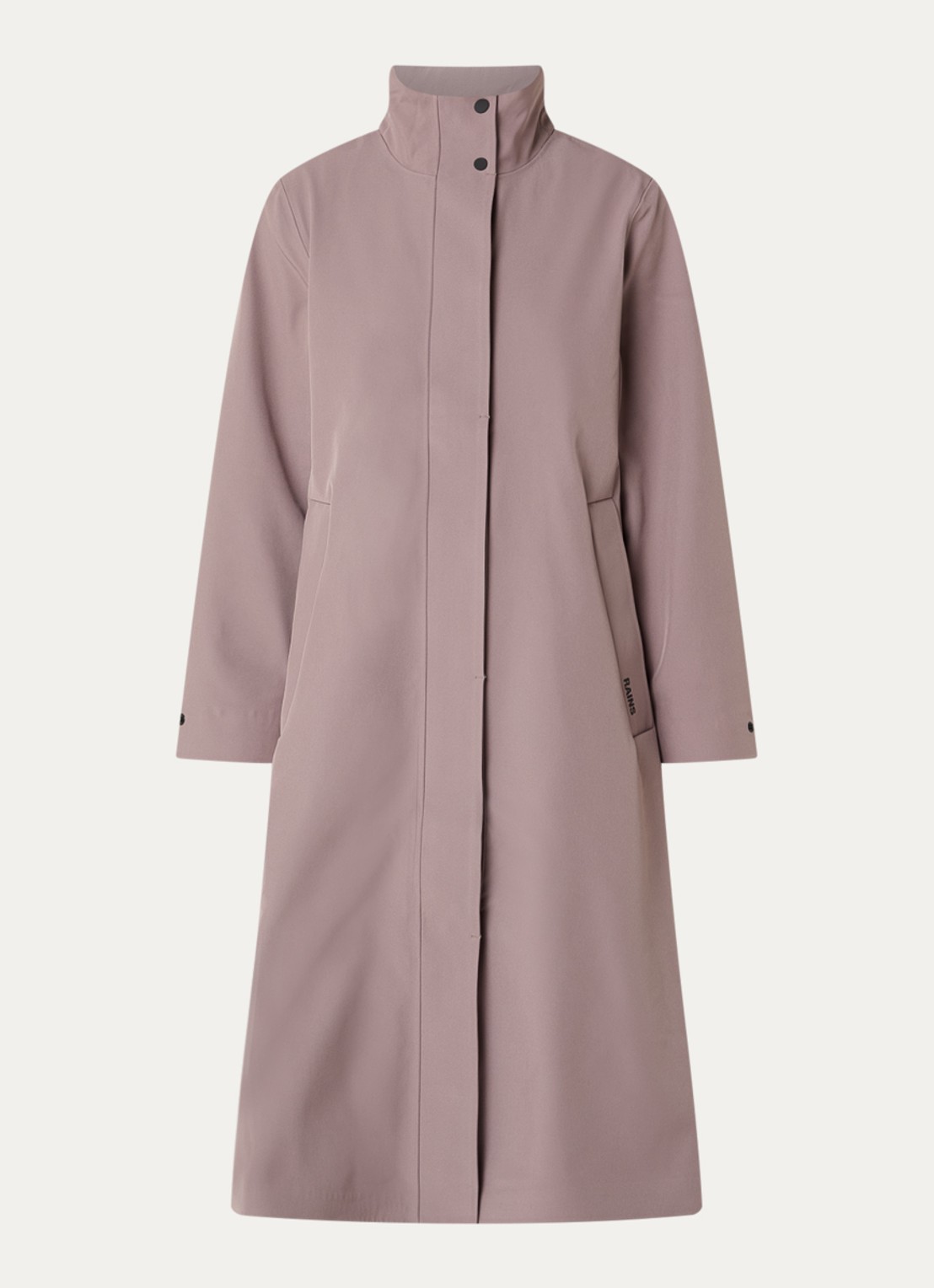 Rains Suva softshell jas met capuchon en steekzakken - voorkant 3 lichtbruin