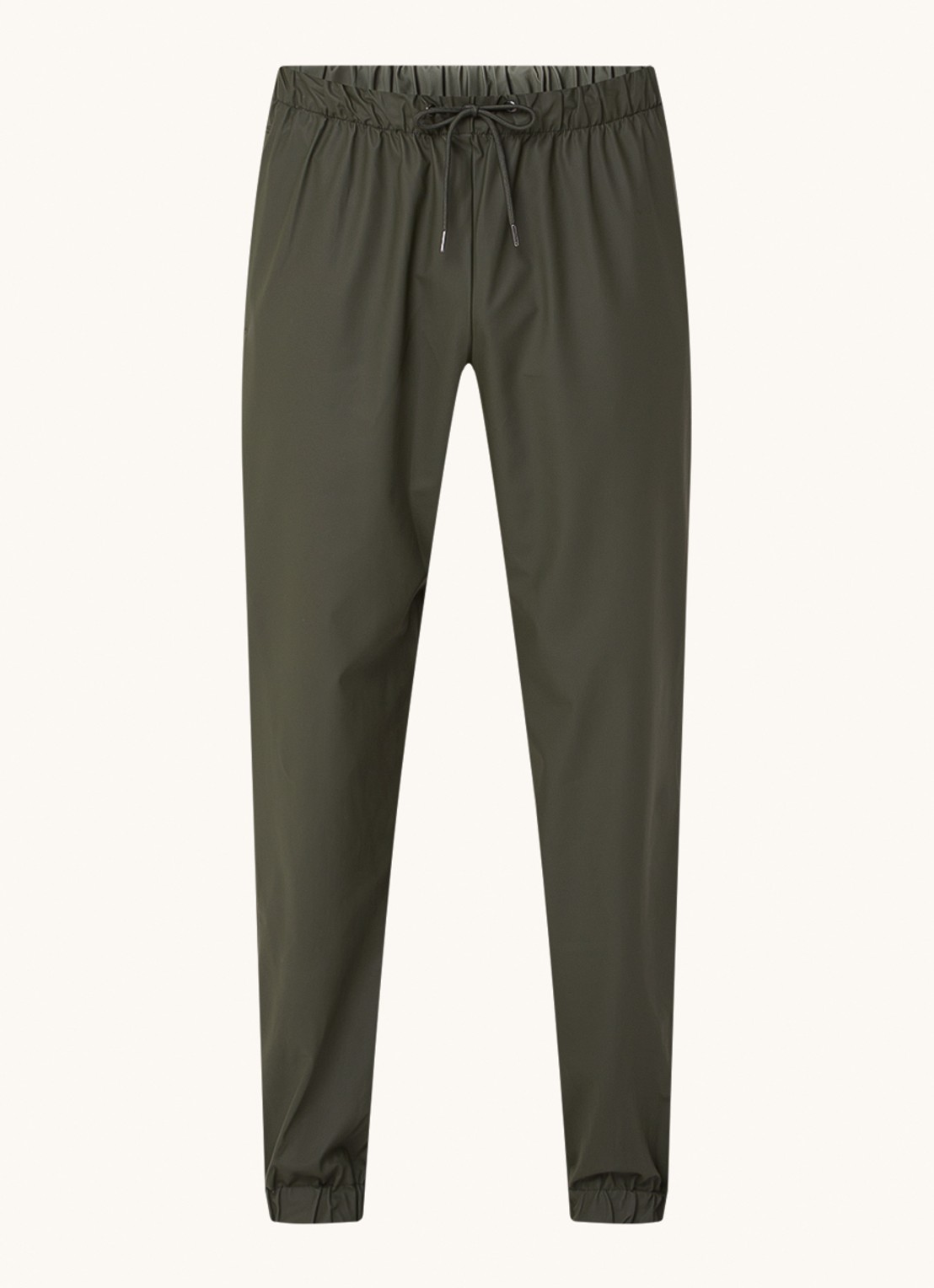 Rains Tapered fit joggingbroek met waterafstotende coating - voorkant 3 olijfgroen