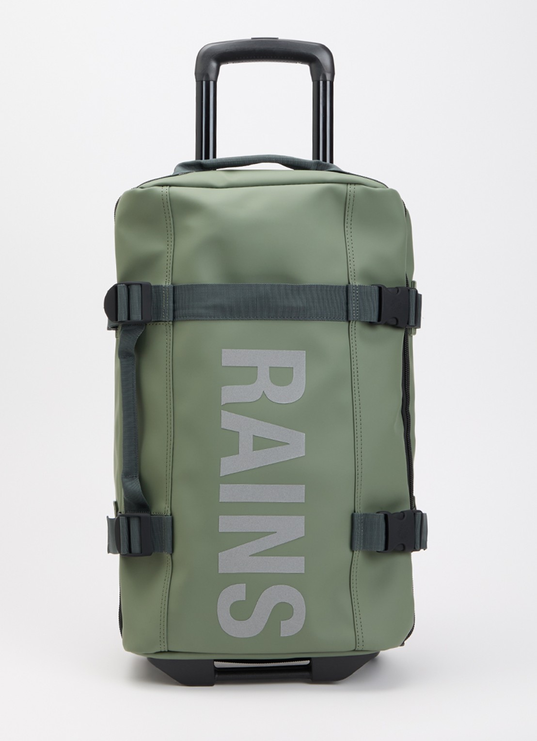 Rains Texel Cabin trolley 55 cm - voorkant olijfgroen