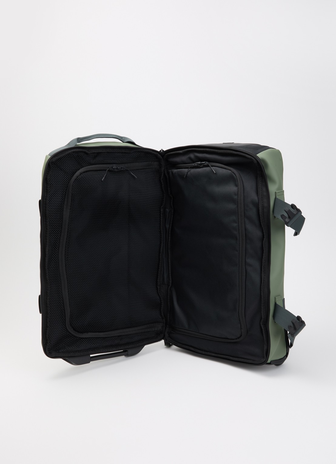 Rains Texel Cabin trolley 55 cm - voorkant 2 olijfgroen