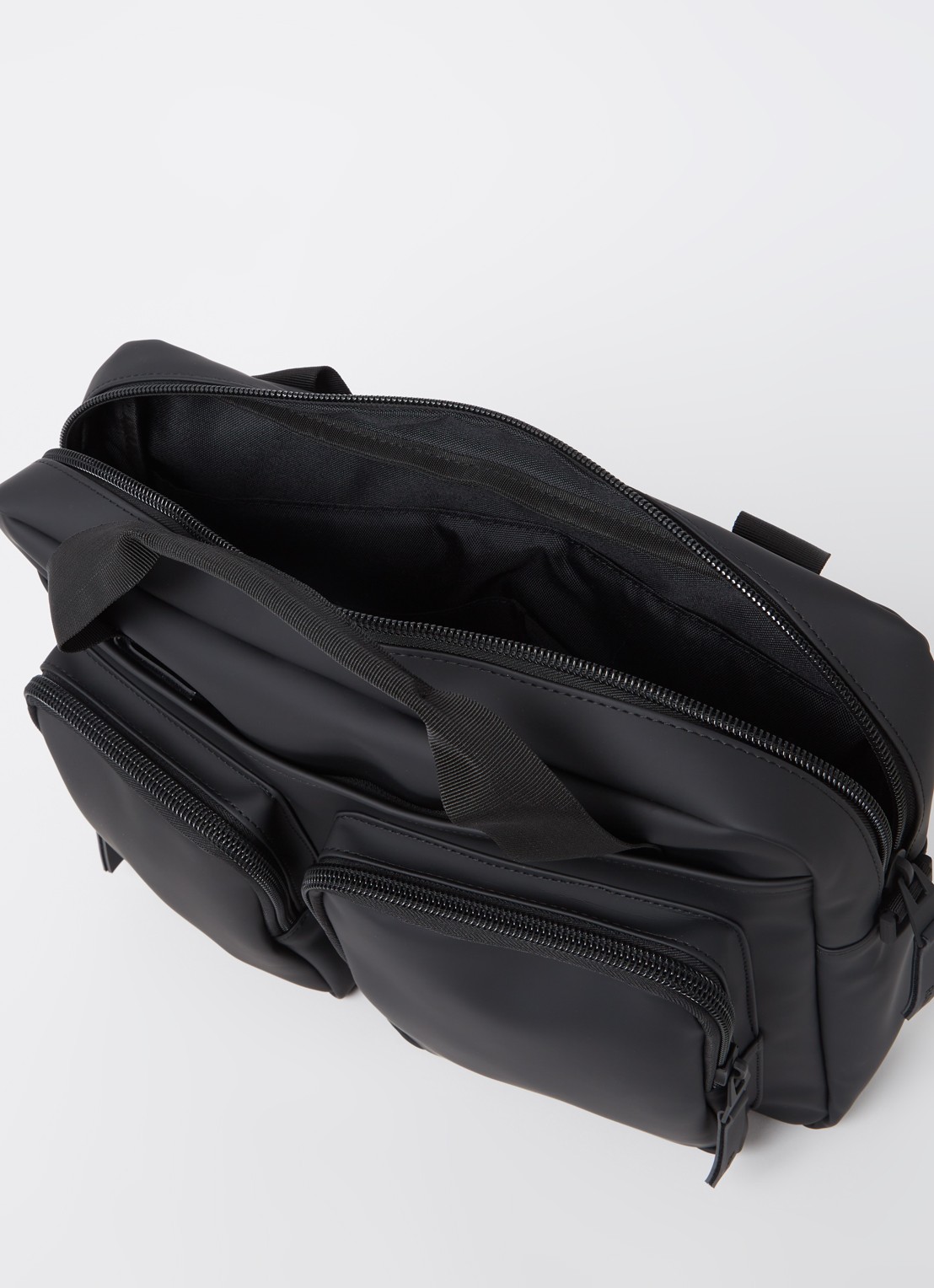 Rains Texel Tech businesstas met 15 inch laptopvak - detail 2 zwart