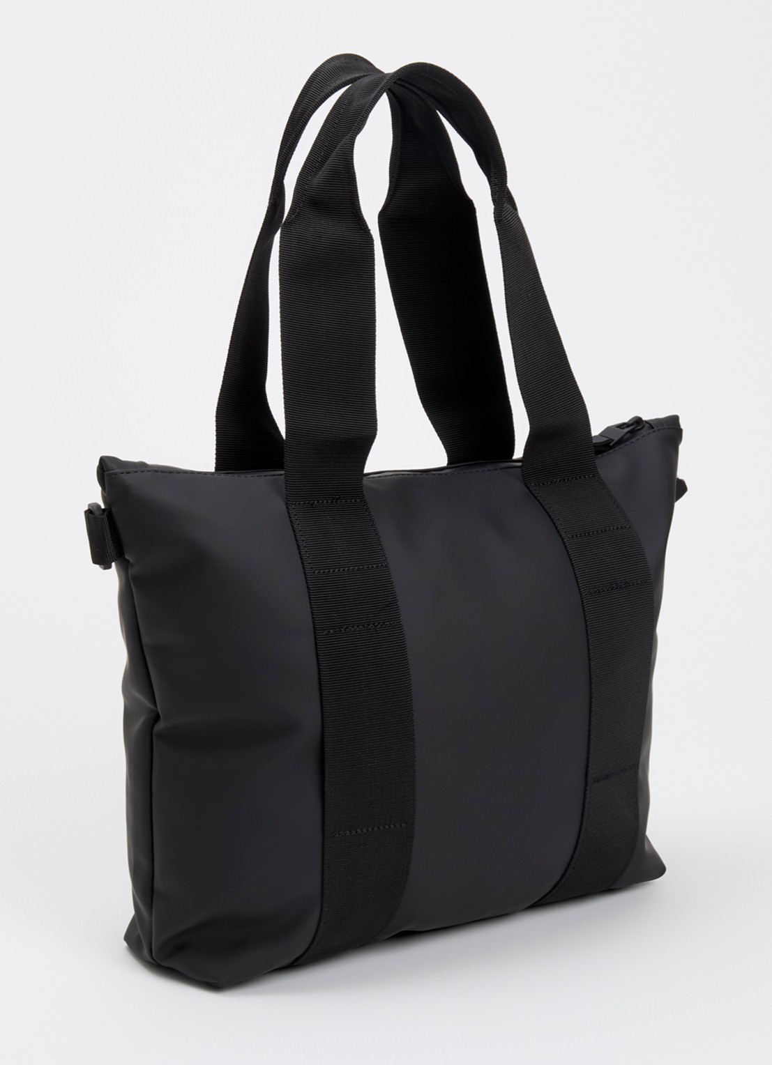Rains Tote Micro W3 schoudertas met afneembare schouderriem en waterafstotende coating - achterkant 3 zwart