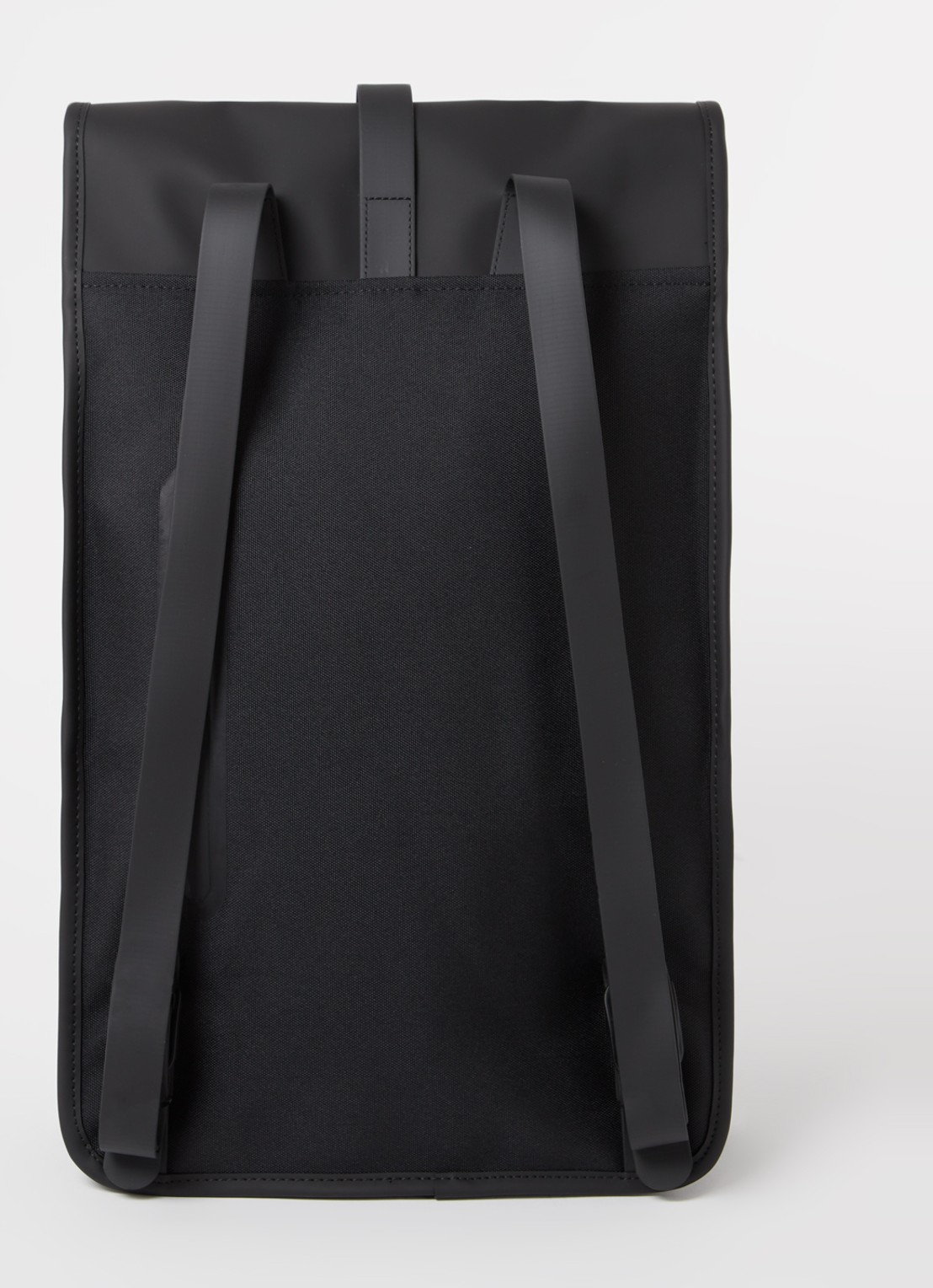 Rains Trail rugzak met 15 inch laptopvak en waterafstotende coating - achterkant 2 zwart
