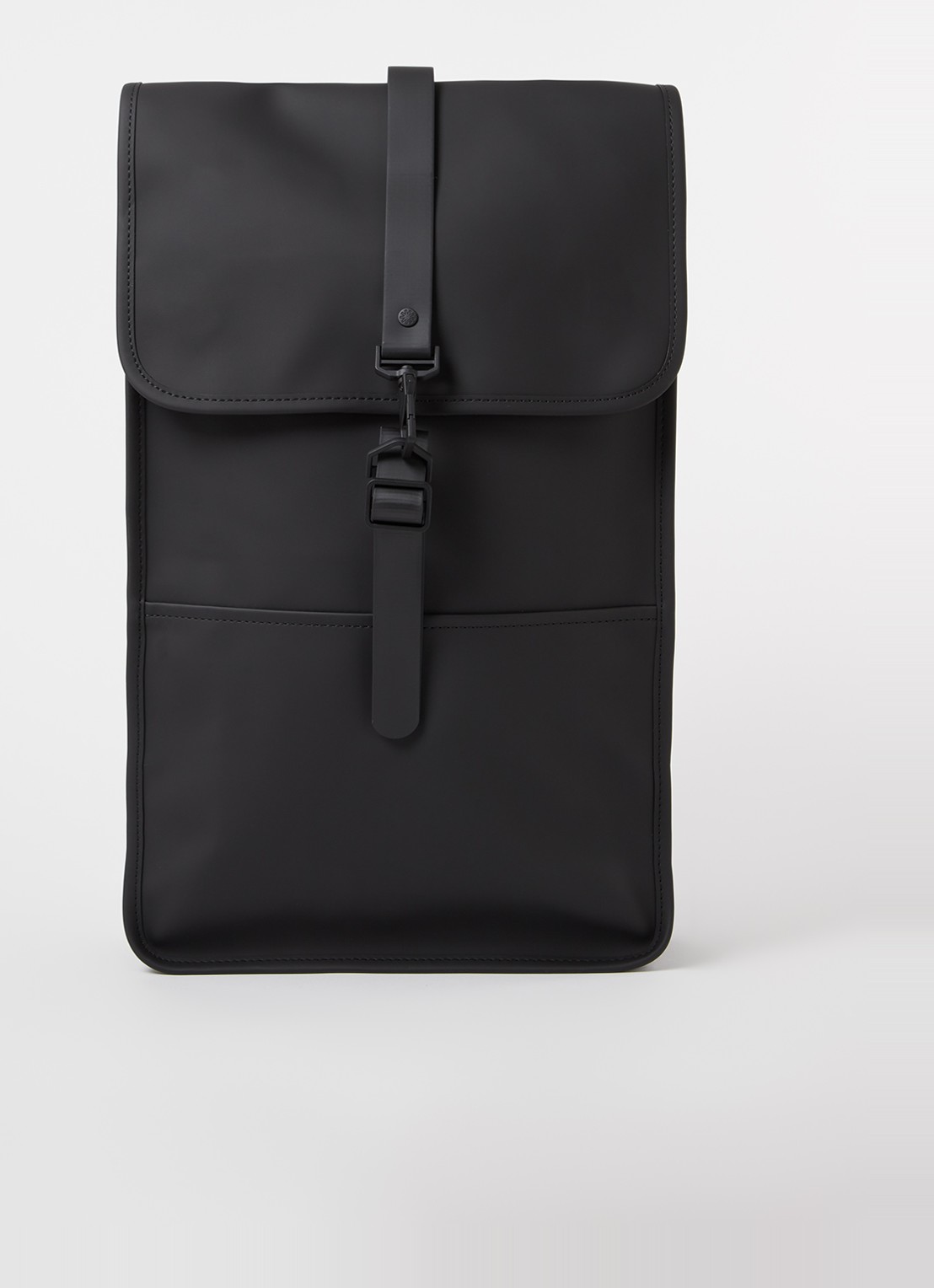 Rains Trail rugzak met 15 inch laptopvak en waterafstotende coating - voorkant zwart