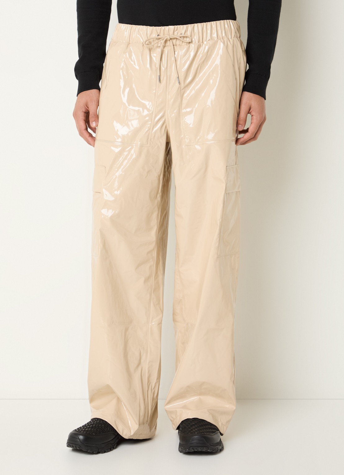 Rains Wide fit cargobroek met steekzakken - detail 3 beige