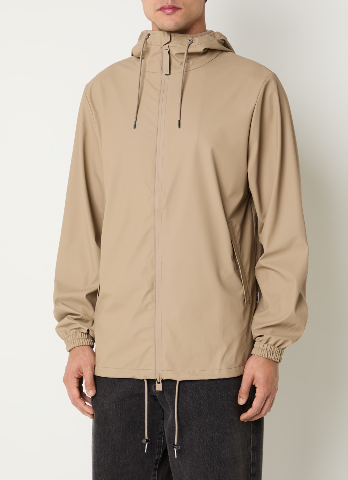 Rains Windjack met ritszakken - detail 3 beige