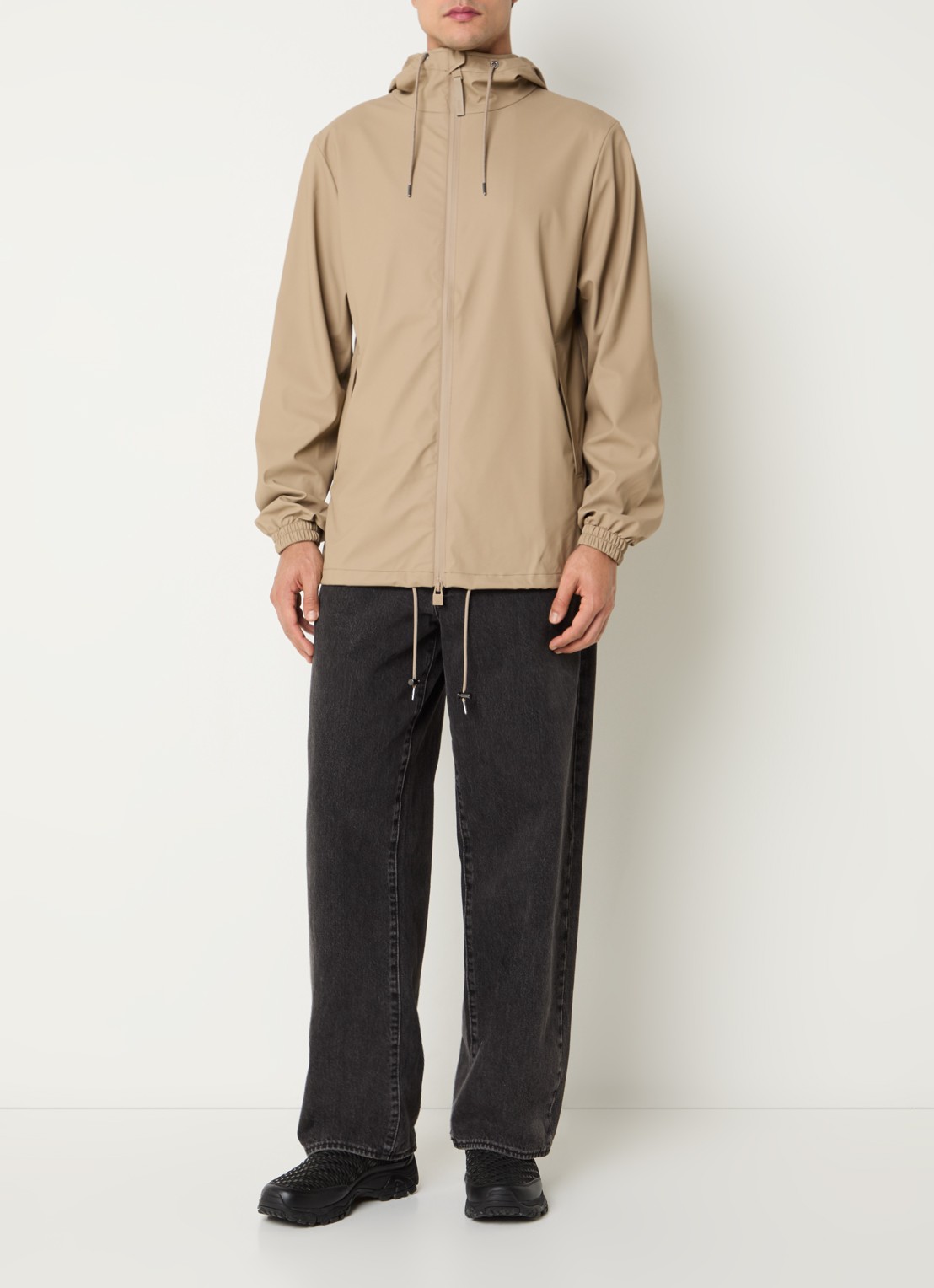 Rains Windjack met ritszakken - voorkant 2 beige