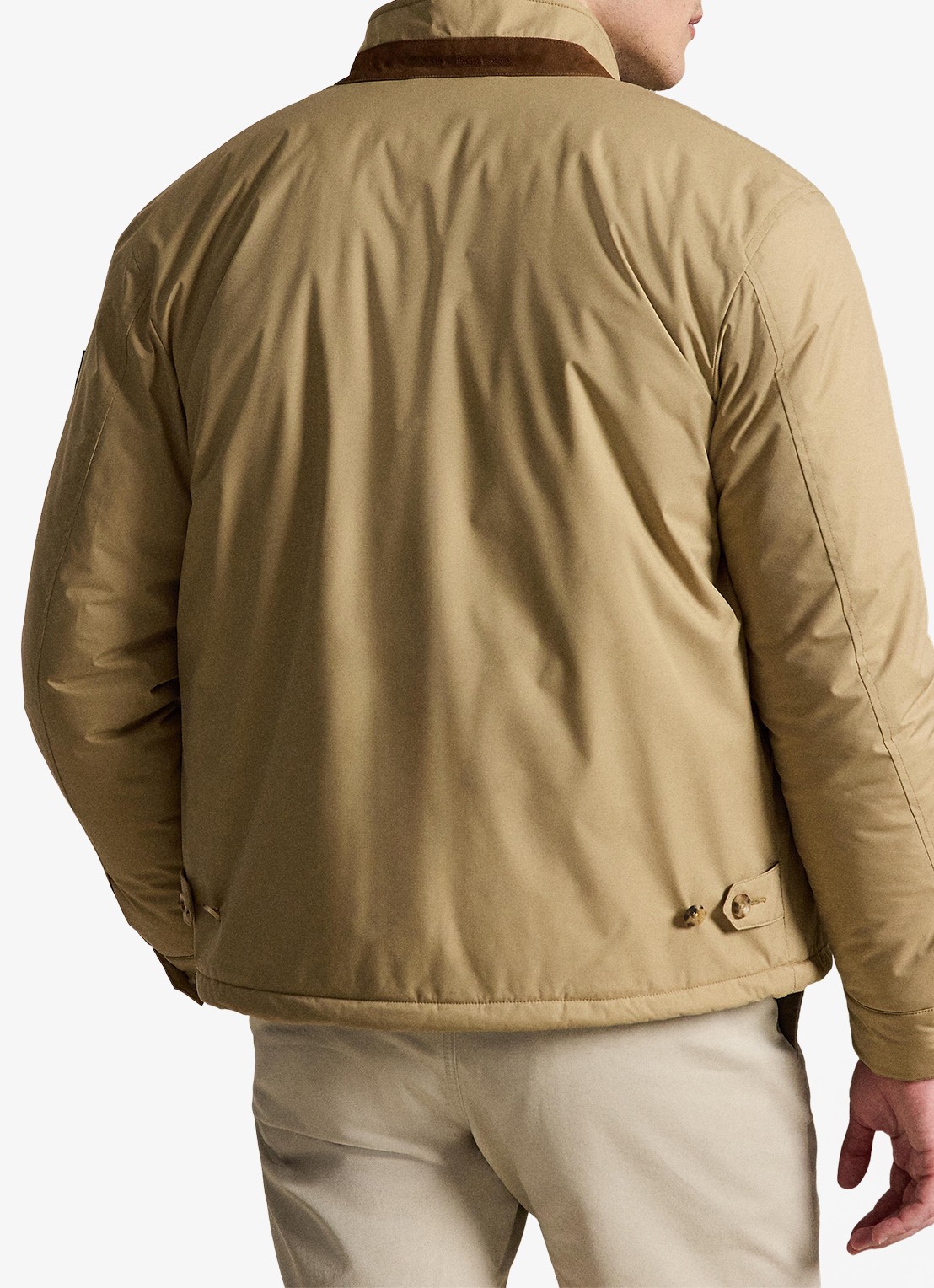Ralph Lauren Abottson jack met suède en leren details - achterkant 3 rl khaki / khaki