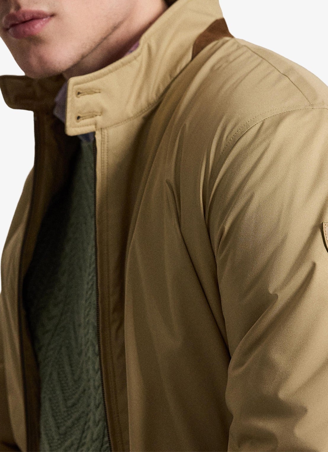 Ralph Lauren Abottson jack met suède en leren details - detail 2 rl khaki / khaki