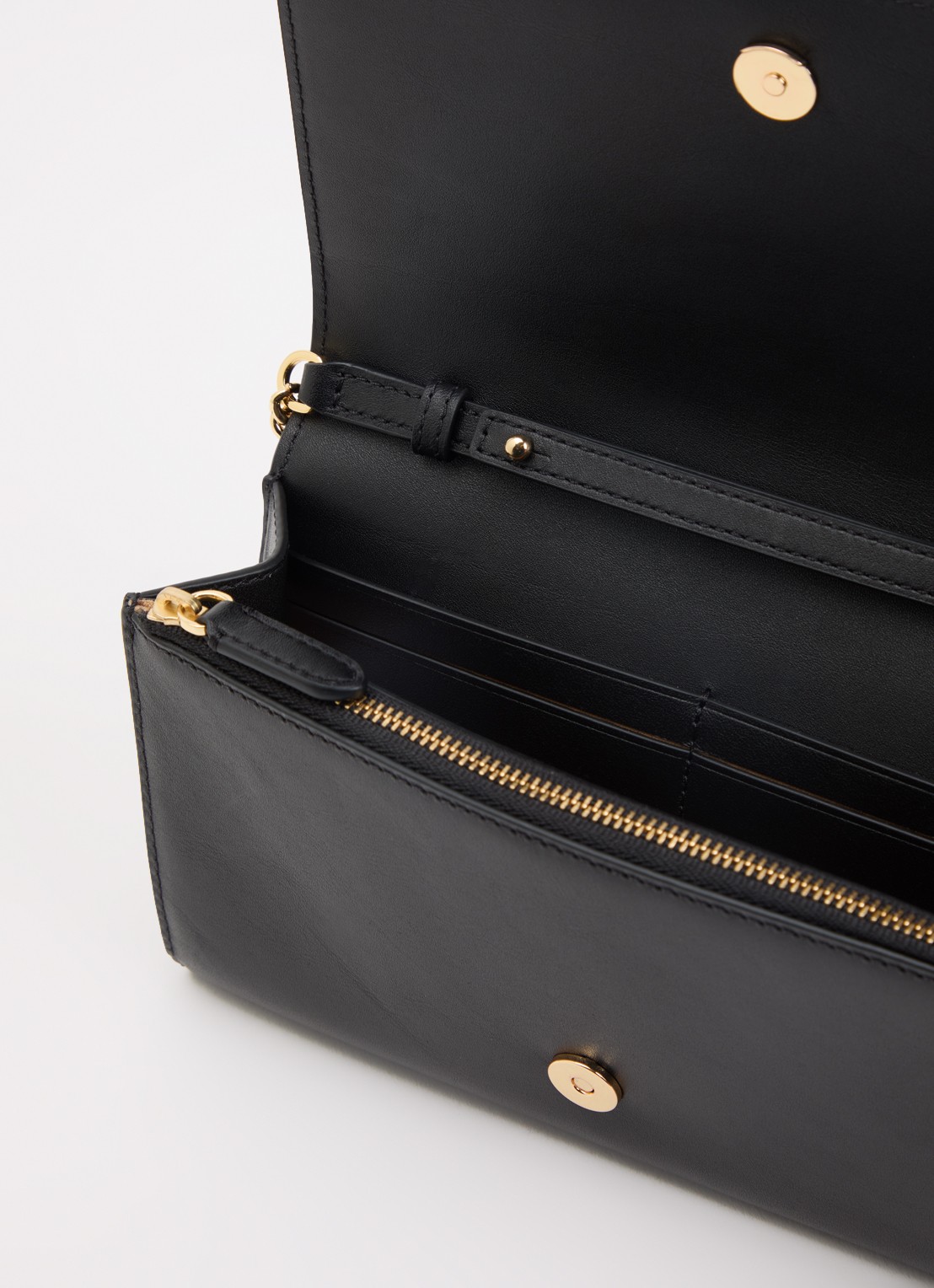 Ralph Lauren Adair II clutch van leer met logo - detail 2 zwart