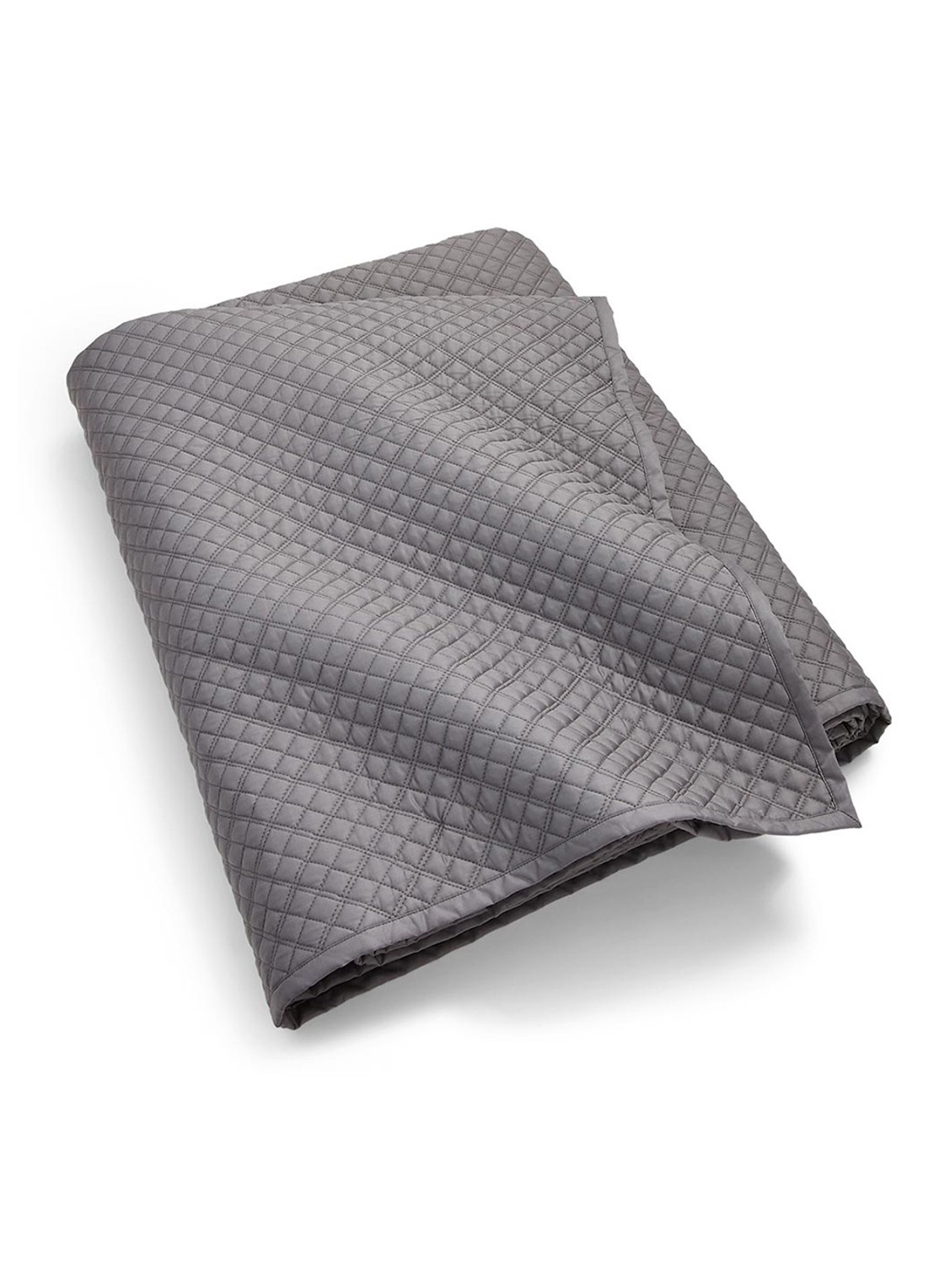 Ralph Lauren Argyle bedsprei 275 x 235 cm - voorkant 2 antraciet
