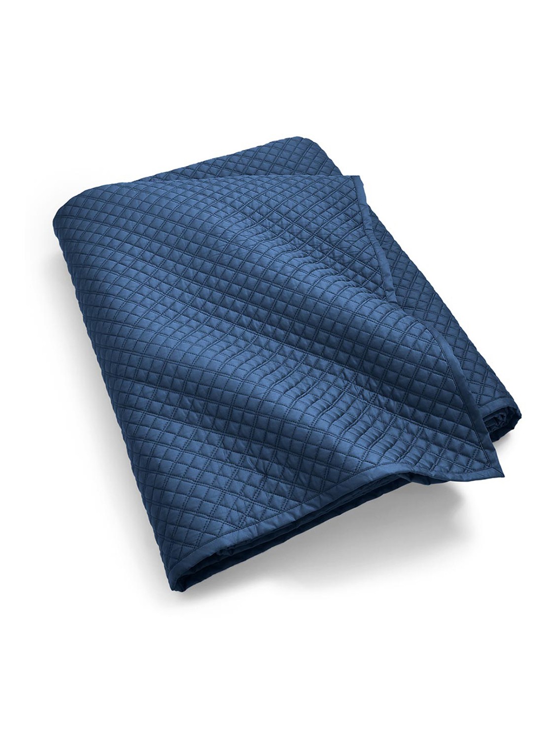 Ralph Lauren Argyle bedsprei 275 x 235 cm - voorkant donkerblauw
