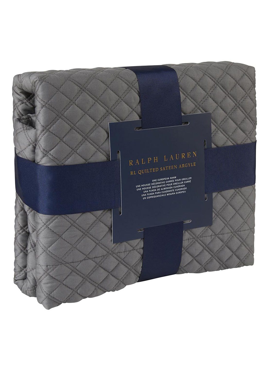 Ralph Lauren Argyle kussensloop van  katoen - achterkant 3 antraciet