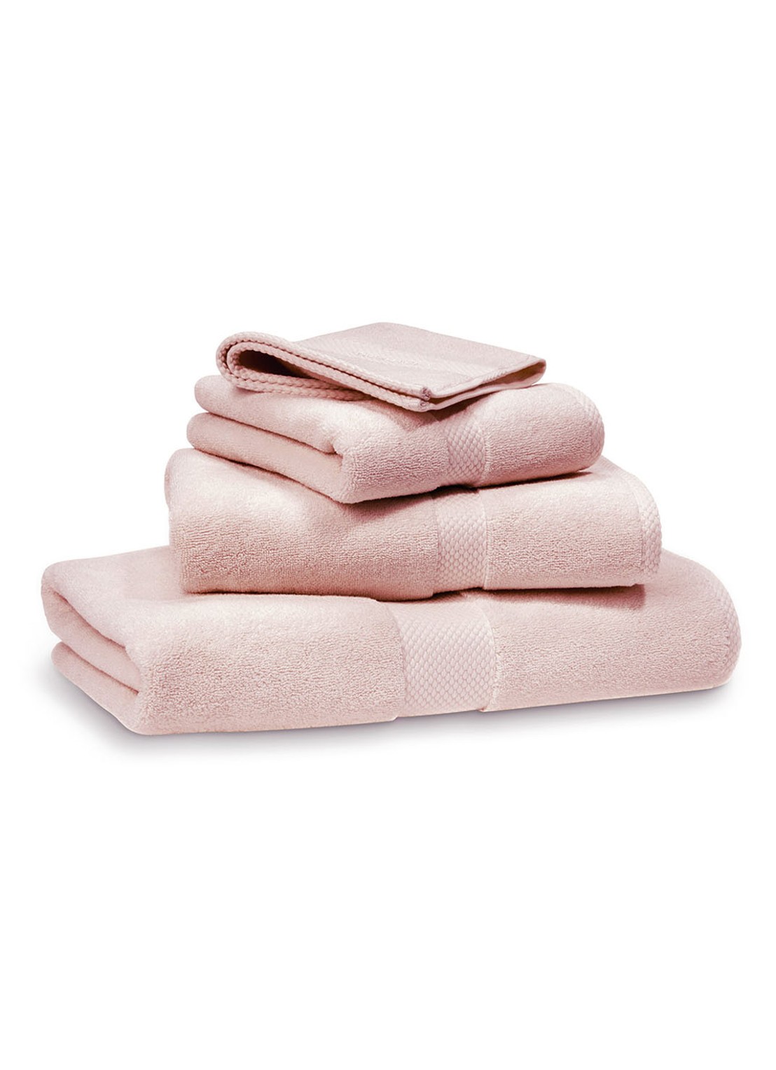 Ralph Lauren Avenue badlaken - 670 gr/m2 - 100 x 183 cm  - voorkant 2 lichtroze