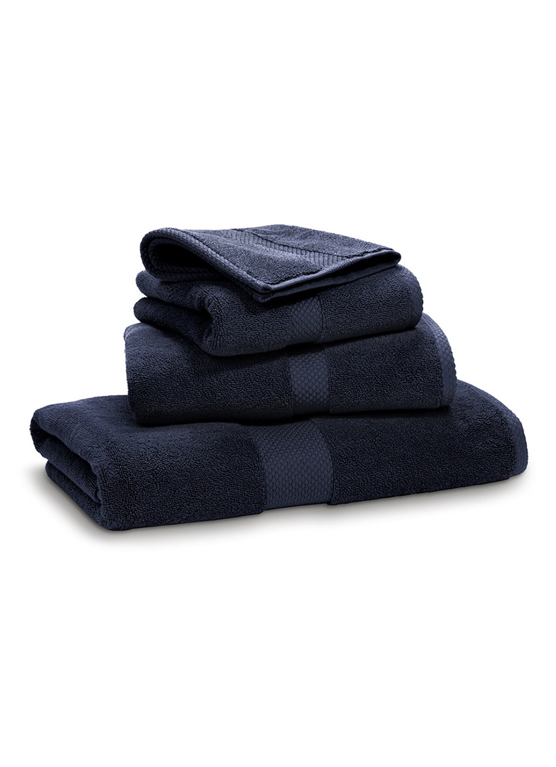 Ralph Lauren Avenue gastendoek - 750 gr/m2 - 30 x 30 cm - voorkant donkerblauw
