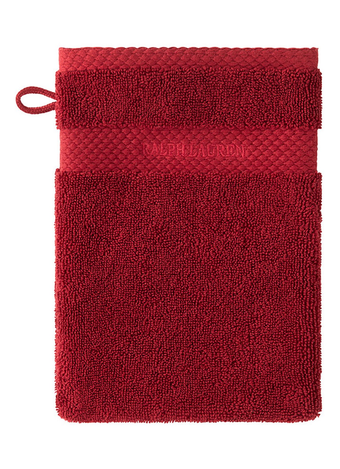Ralph Lauren Avenue gastendoek - 750 gr/m2 - 30 x 30 cm - voorkant rood