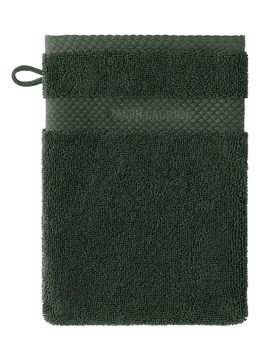 Ralph Lauren Avenue gastendoek - 750 gr/m2 - 30 x 30 cm - voorkant 3 legergroen