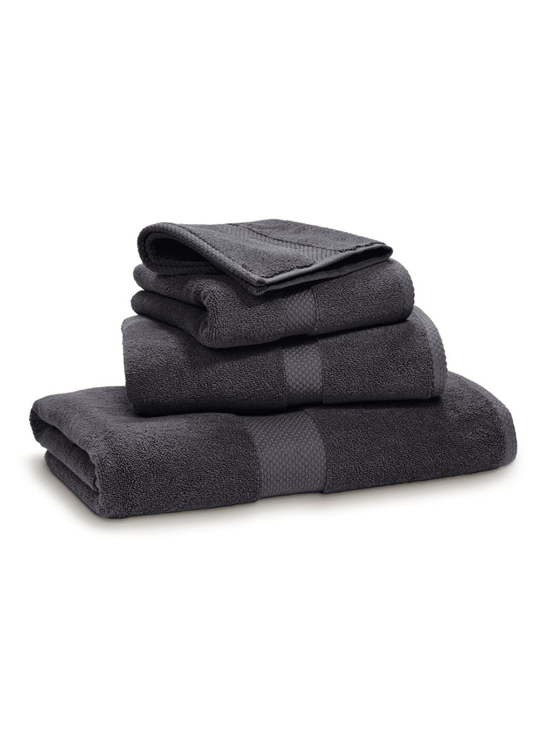Ralph Lauren Avenue gastendoek - 750 gr/m2 - 40 x 70 cm - voorkant antraciet