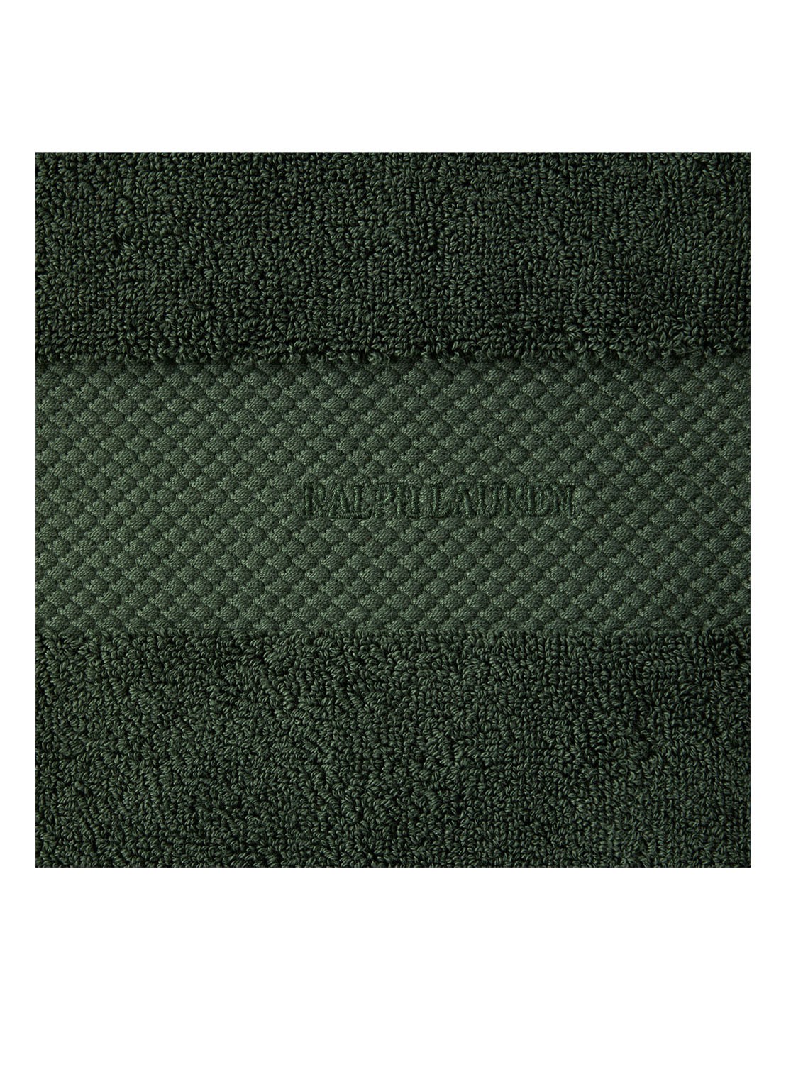 Ralph Lauren Avenue handdoek - 750 gr/m2 - 50 x 100 cm - detail groen