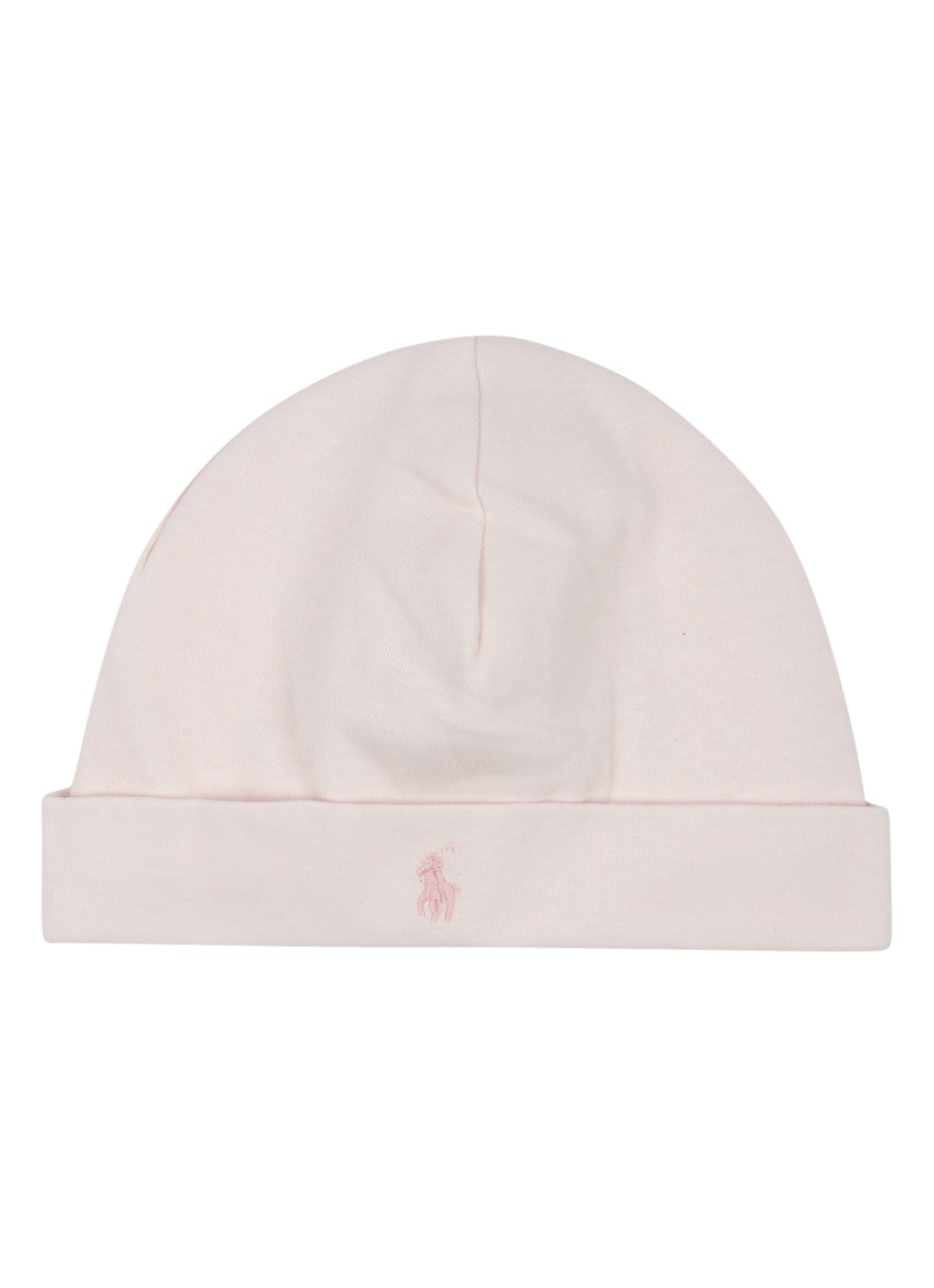 Ralph Lauren Babymutsje met logo borduring  - voorkant lichtroze