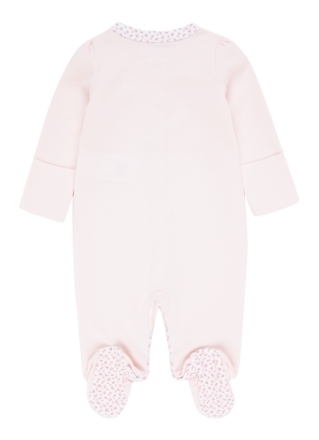 Ralph Lauren Babypak met contrastbies  - achterkant lichtroze