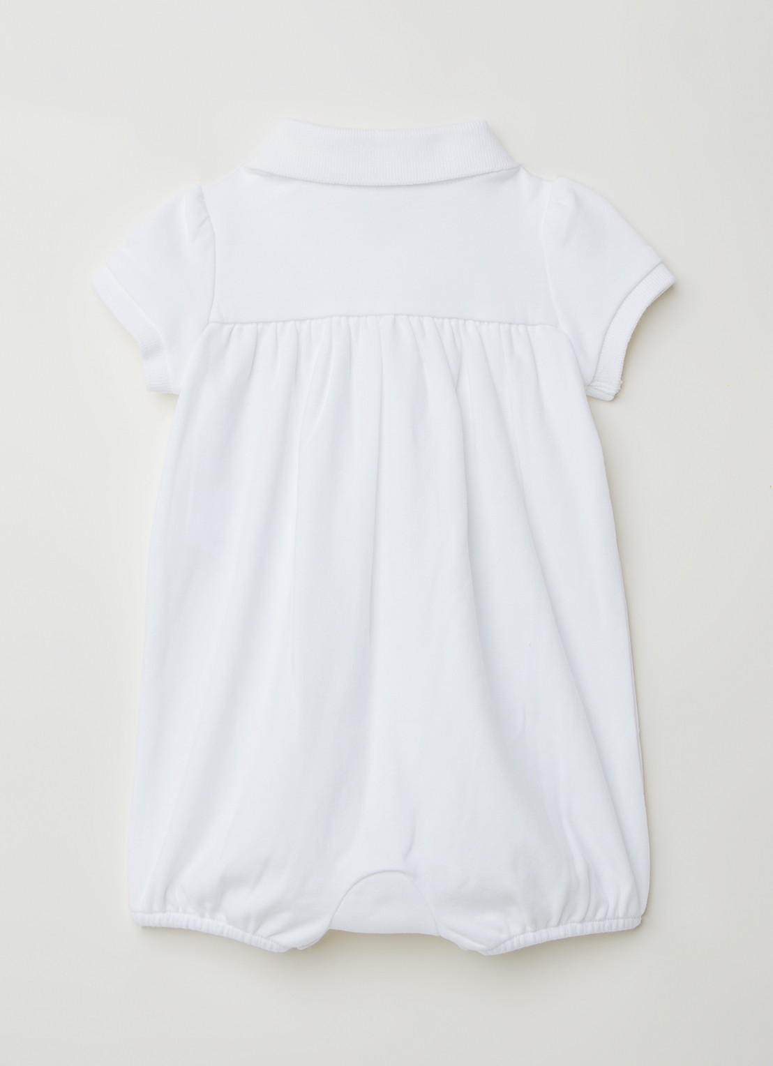 Ralph Lauren Babypak met pofmouw en logoborduring - voorkant 2 wit
