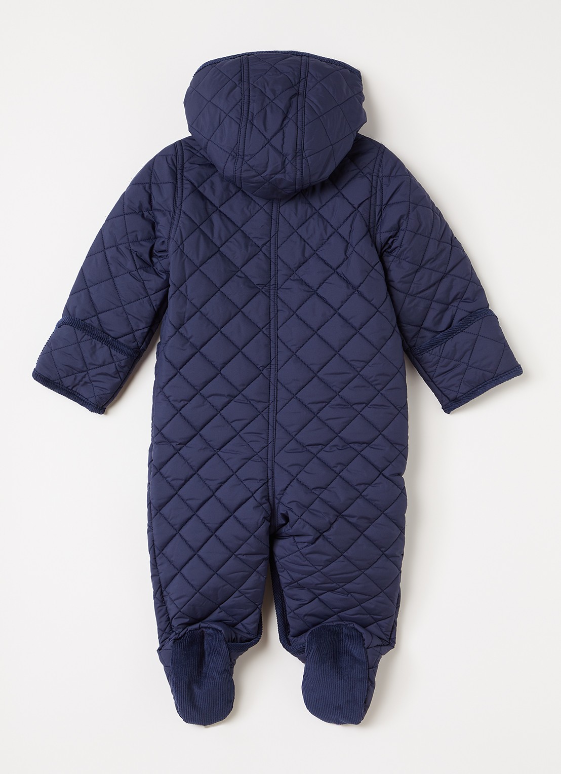 Ralph Lauren Babypak met quilt patroon en capuchon - voorkant 2 donkerblauw