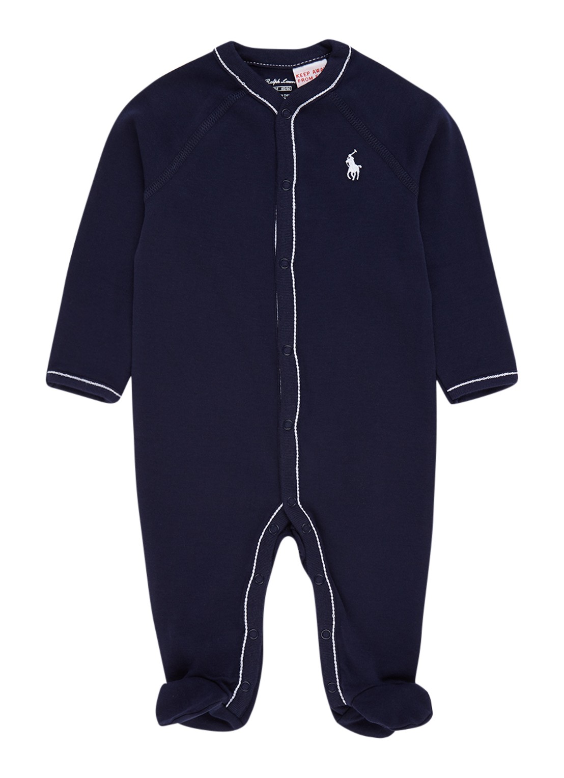 Ralph Lauren Babypak van katoen met logoborduring - voorkant 2 donkerblauw