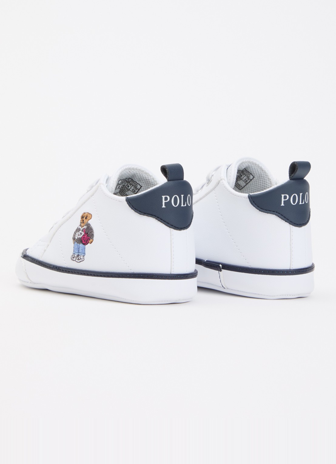 Ralph Lauren Babyschoentje met borduring  - achterkant 4 wit