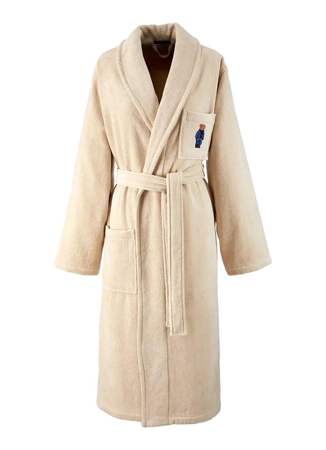 Ralph Lauren Badjas met borduring - voorkant beige