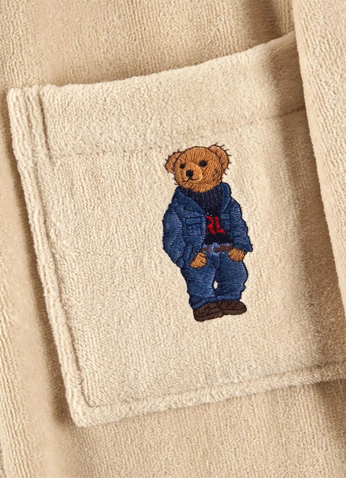 Ralph Lauren Badjas met borduring - voorkant 2 beige