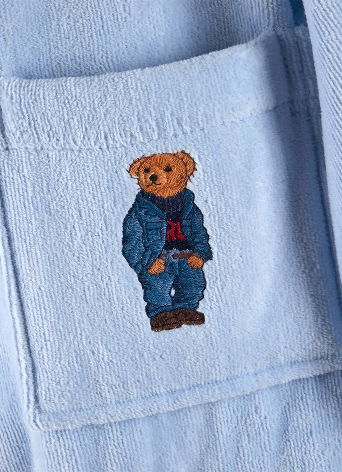 Ralph Lauren Badjas met borduring - voorkant 5 donkerblauw