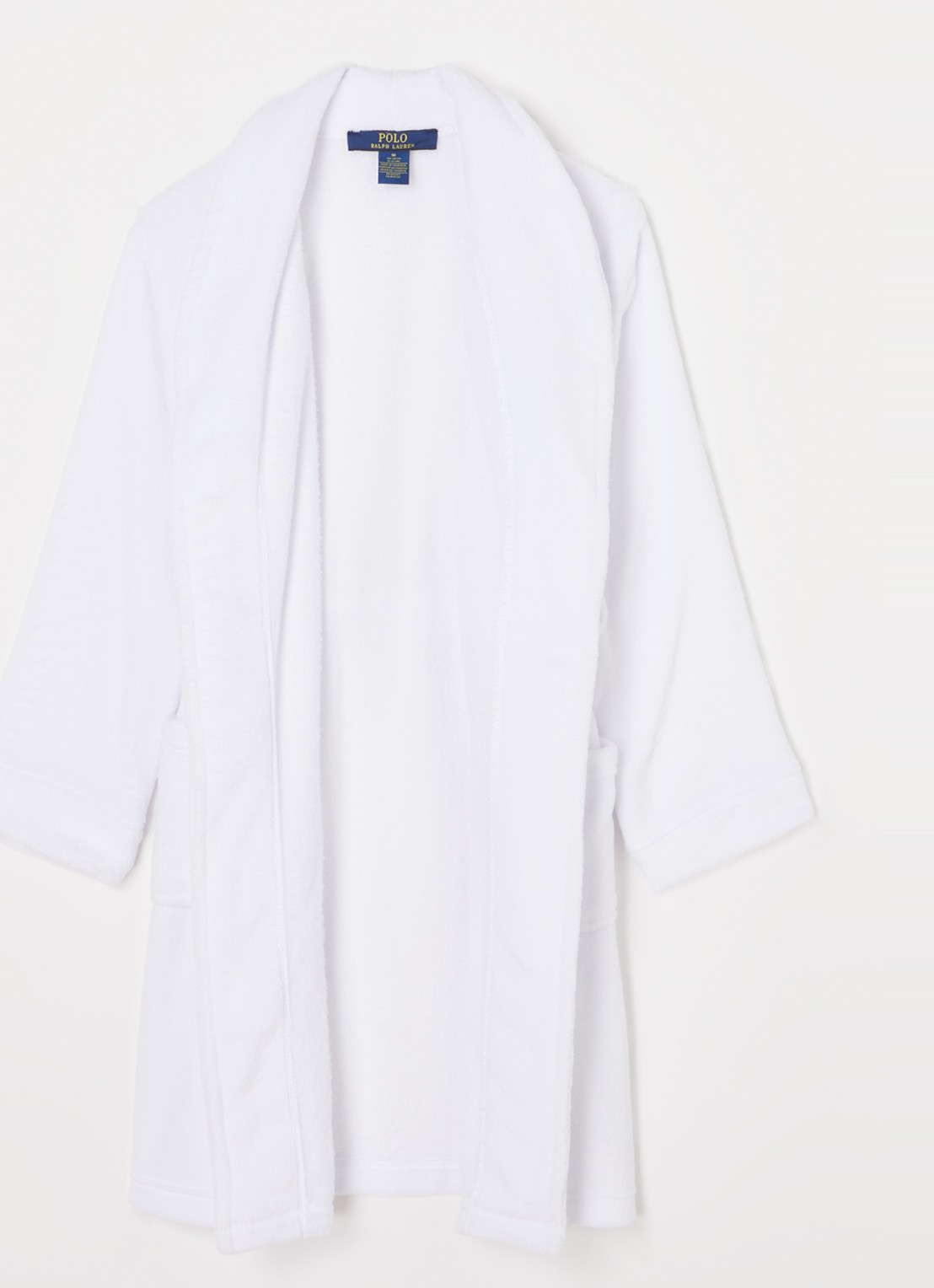 Ralph Lauren Badjas met logoborduring en opgestikte zakken - voorkant 2 wit